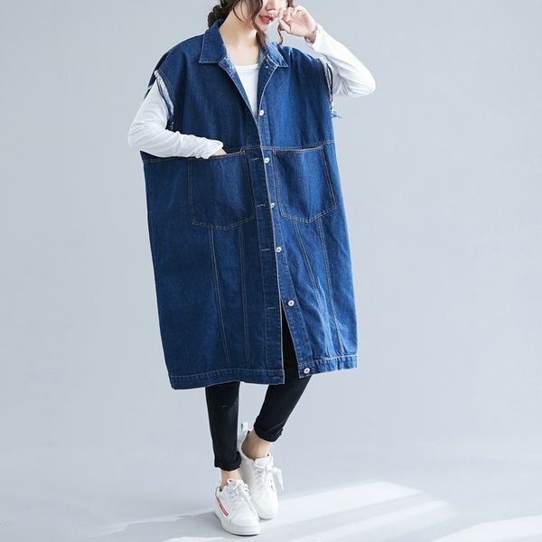 6xl 5xl blue light blue jean vest women summer autumn winter spring veste femme denim vest long retro loose plus size, Black;white
6xl 5xl blue light blue jean vest women summer autumn winter spring veste femme denim vest long retro loose plus size, Black;white