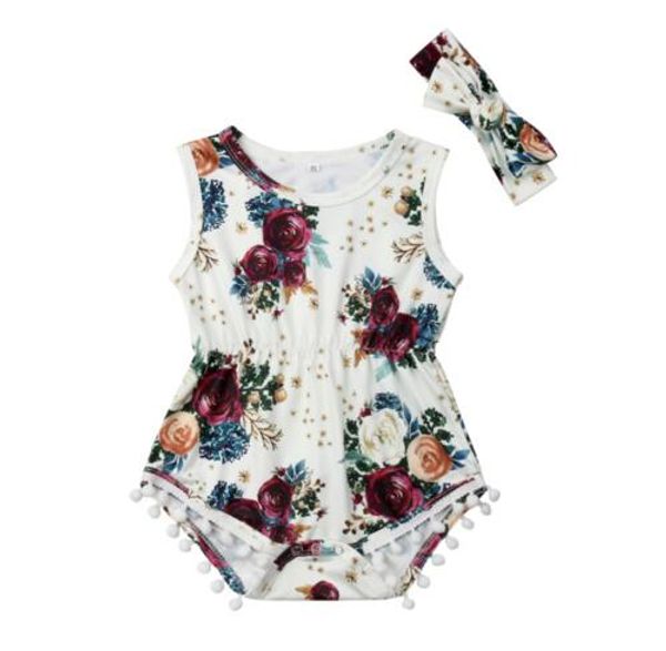 2019 new newborn baby girls floral romper jumpsuit sleeveless tassel playsuit outfits headband clothes, Blue
2019 new newborn baby girls floral romper jumpsuit sleeveless tassel playsuit outfits headband clothes, Blue