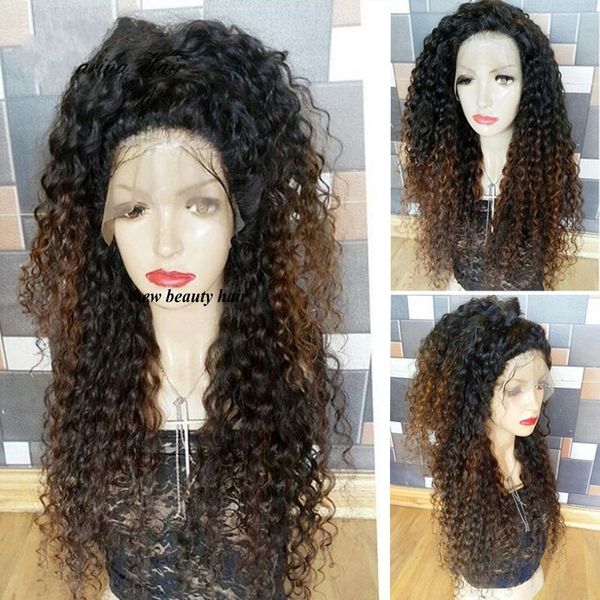 ombre brown synthetic lace front wig heat resistant kinky curly hand tied lace front wigs with baby hair, Black
ombre brown synthetic lace front wig heat resistant kinky curly hand tied lace front wigs with baby hair, Black