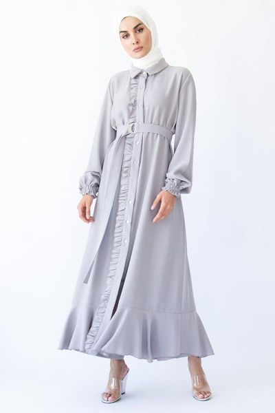 ladies ruffle belted abaya dress caftan islamic clothes muslim dress jilbab djellaba robe, Red
ladies ruffle belted abaya dress caftan islamic clothes muslim dress jilbab djellaba robe, Red