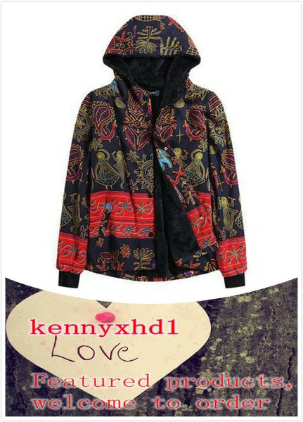 new large size women's autumn and winter national style printed cotton coat fashion trend, Black;brown
new large size women's autumn and winter national style printed cotton coat fashion trend, Black;brown