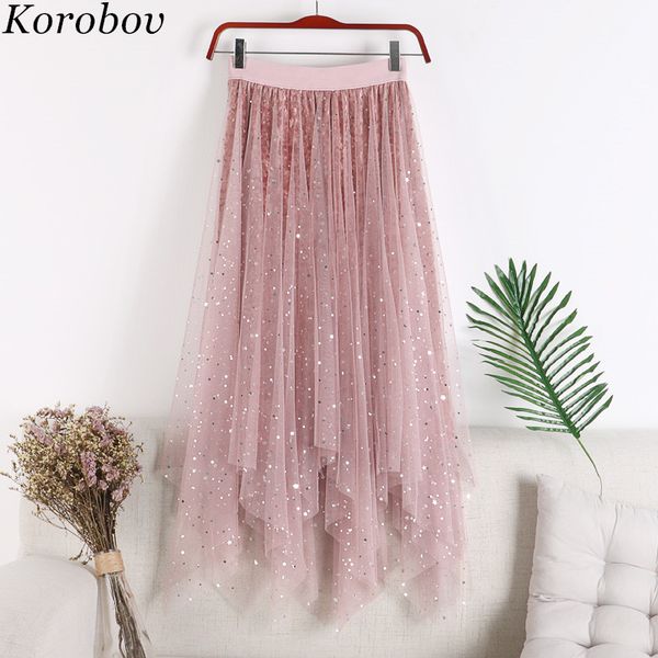 korobov elegant mesh gold velvet patchwork skirts elastics waist stars sequined irregular tutu skirt 2019 new arrivel saia 76835, Black
korobov elegant mesh gold velvet patchwork skirts elastics waist stars sequined irregular tutu skirt 2019 new arrivel saia 76835, Black