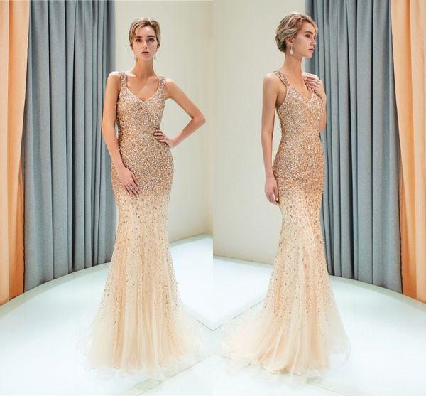 gold shining mermaid prom dresses beaded crystals sequins evening gowns custom made evening dresses v-neck zipper back party gowns dh004, Black;red
gold shining mermaid prom dresses beaded crystals sequins evening gowns custom made evening dresses v-neck zipper back party gowns dh004, Black;red