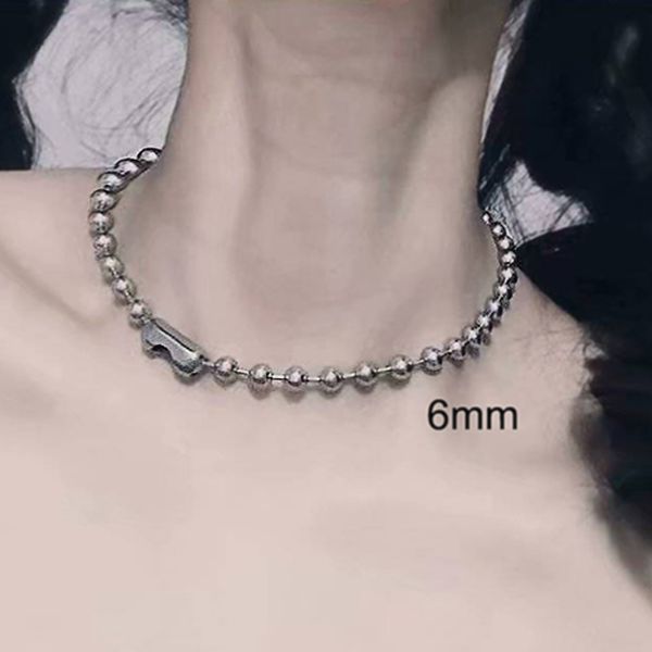 4mm/6mm/8mm stainless steel bead chain necklace for women big ball punk necklace women choker, Silver
4mm/6mm/8mm stainless steel bead chain necklace for women big ball punk necklace women choker, Silver