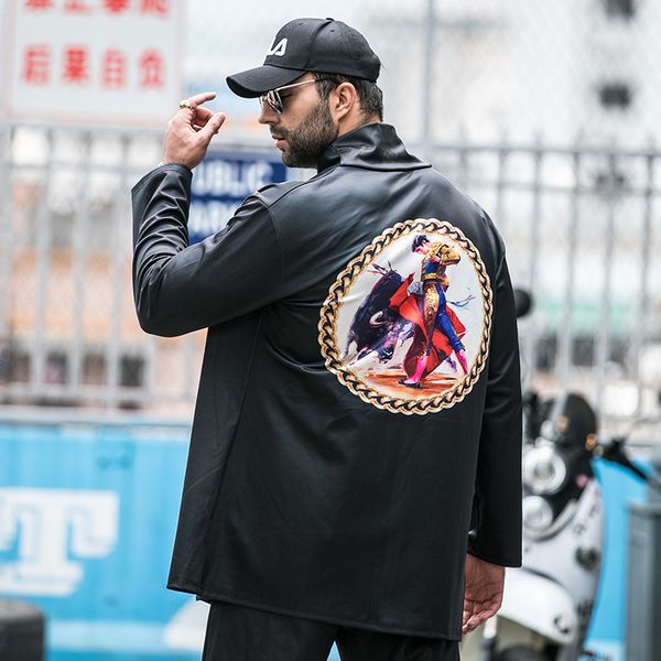 add male long sleeves with no button cardigan fat guy loose cape black jacket thin section, Tan;black
add male long sleeves with no button cardigan fat guy loose cape black jacket thin section, Tan;black