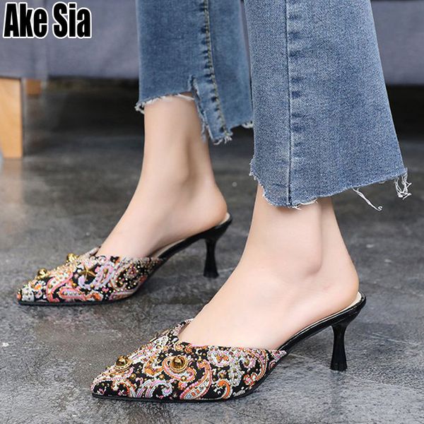 2019 women vogue rivets metal adorn lady summer stilettos high heels half slippers mules slides casual scuff feminino shoes a650, Black
2019 women vogue rivets metal adorn lady summer stilettos high heels half slippers mules slides casual scuff feminino shoes a650, Black