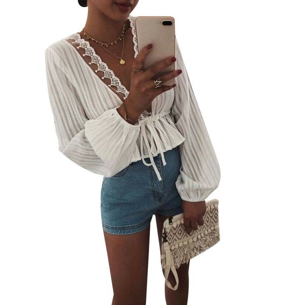 fashion blouse women 2019 autumn long sleeve loose chiffon blouse v neck casual lady office t-shirts, White
fashion blouse women 2019 autumn long sleeve loose chiffon blouse v neck casual lady office t-shirts, White