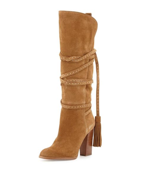 winter thick high heel lace up suede long boots two pieces split patchwork fastening tassel long knee boots, Black
winter thick high heel lace up suede long boots two pieces split patchwork fastening tassel long knee boots, Black