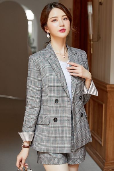 fashion plaid double breasted women formal blazers and jackets coat autumn winter ladies office work wear blazer outwear, White;black
fashion plaid double breasted women formal blazers and jackets coat autumn winter ladies office work wear blazer outwear, White;black