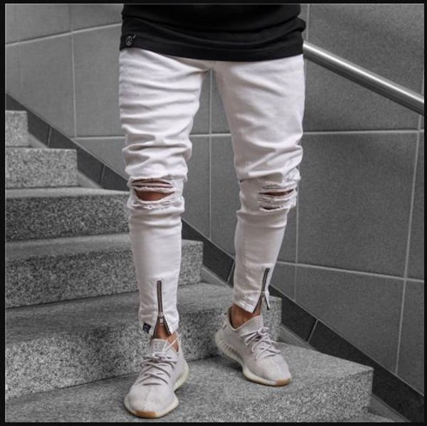 white ripped mens designer jeans street holes fashion summer zipper casual pencil pants skinny mid waist jeans mens apparel, Blue
white ripped mens designer jeans street holes fashion summer zipper casual pencil pants skinny mid waist jeans mens apparel, Blue