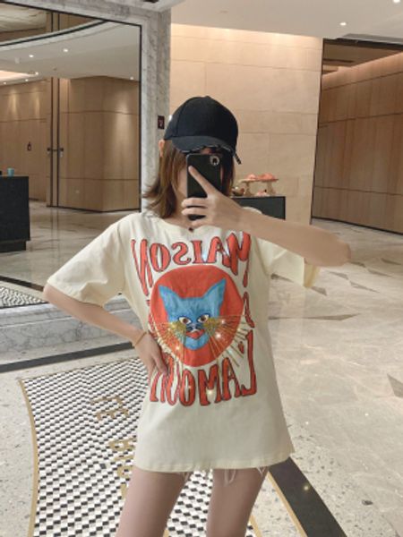 t-shirt women's new trend sequin cat heavy industry embroidery technology casual loose medium length skirt t-shirt design, White
t-shirt women's new trend sequin cat heavy industry embroidery technology casual loose medium length skirt t-shirt design, White