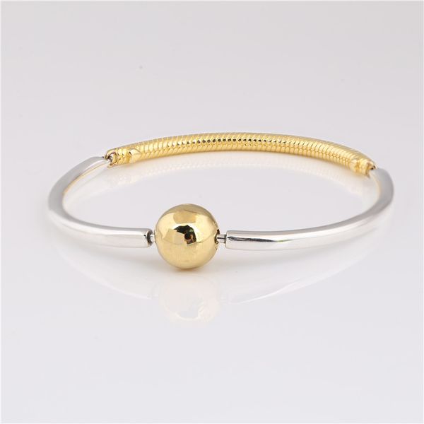 925 sterling silver bracelet gold moments three-link bangle for all charms and pendants, Black
925 sterling silver bracelet gold moments three-link bangle for all charms and pendants, Black