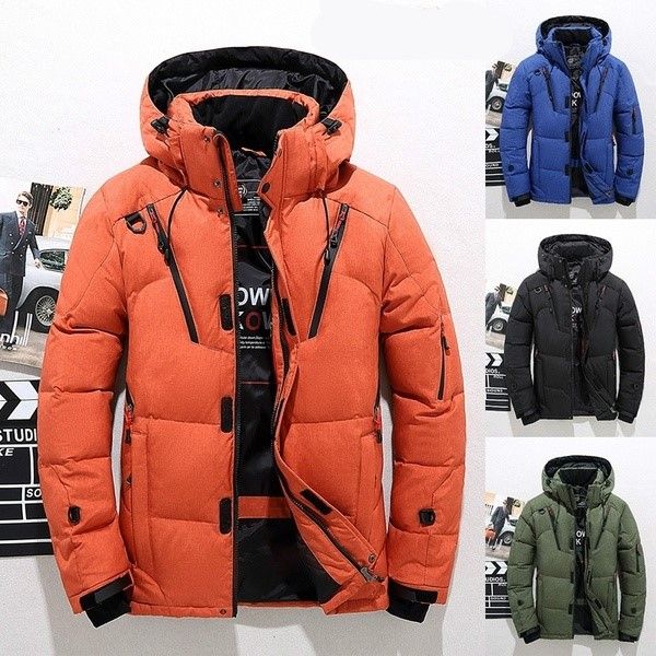 men winter down jacke casual zipper hooded pocket long sleeve solid thick duck down coat hat detachable quality warm outwear, Black
men winter down jacke casual zipper hooded pocket long sleeve solid thick duck down coat hat detachable quality warm outwear, Black