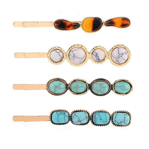 2pcs/set korean fashion women girls gold metal geometric hair clips natural stone hairpins vintage barrettes hair accessories, Golden;white
2pcs/set korean fashion women girls gold metal geometric hair clips natural stone hairpins vintage barrettes hair accessories, Golden;white
