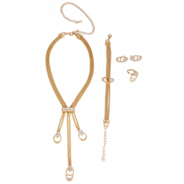 women jewelry set multilayer rhinestone pendant necklace earrings bracelet ring bridal jewelry sets golden color, Silver
women jewelry set multilayer rhinestone pendant necklace earrings bracelet ring bridal jewelry sets golden color, Silver