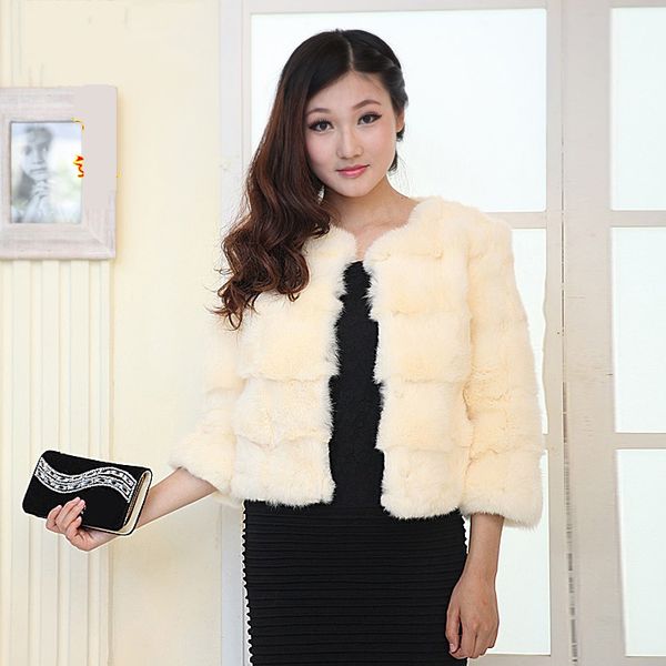 new arrival autumn and winter women's natural fur coats women three quarter sleeve slim coat outerwear ing, Black
new arrival autumn and winter women's natural fur coats women three quarter sleeve slim coat outerwear ing, Black