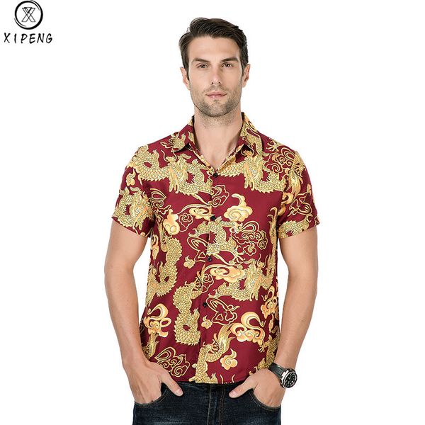 2019 summer men shirt brand designer chinese dragon print social shirts men short sleeve slim fit turn down collar blouses 3xl, White;black
2019 summer men shirt brand designer chinese dragon print social shirts men short sleeve slim fit turn down collar blouses 3xl, White;black