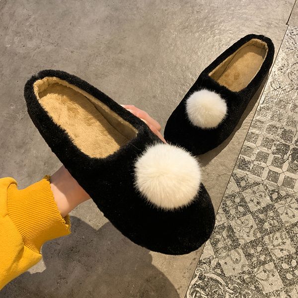 flock fur shoes slippers casual low platform winter footwear plush luxury rubber flat basic with fur round toe short shoes, Black
flock fur shoes slippers casual low platform winter footwear plush luxury rubber flat basic with fur round toe short shoes, Black