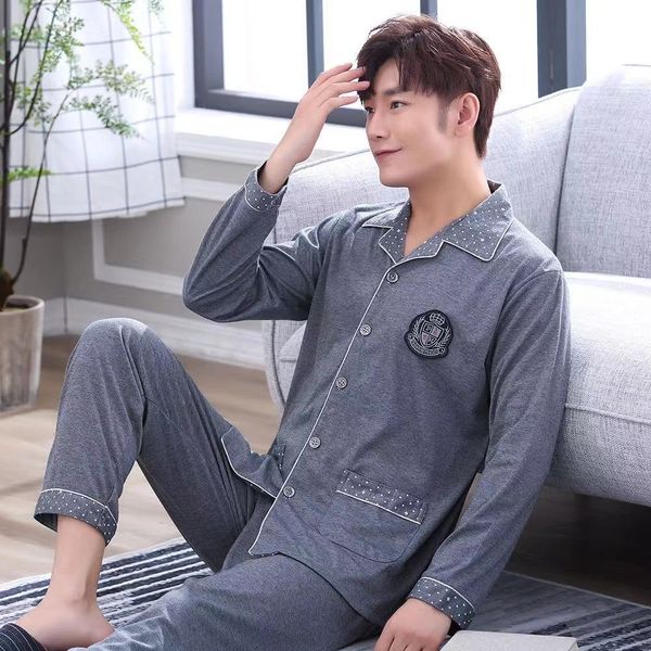 2019 homewear clothes long sleeve breathable cotton sleepwear mens pajamas set 2pcs, Black;brown
2019 homewear clothes long sleeve breathable cotton sleepwear mens pajamas set 2pcs, Black;brown