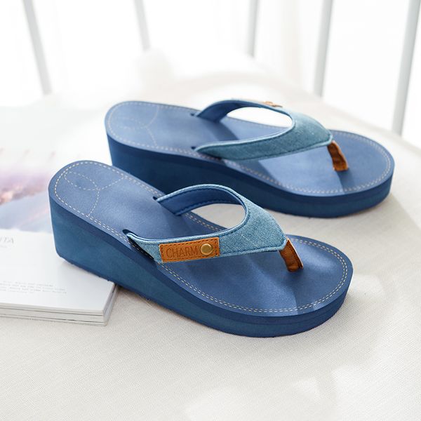 womens open toe denim jeans wedge high heel slippers sandals flip-flops shoes summer slides cowboy a171, Black
womens open toe denim jeans wedge high heel slippers sandals flip-flops shoes summer slides cowboy a171, Black