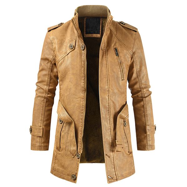 htlb men 2019 winter new long thick fleece leather jacket trench men outwear fashion warm casual vintage faux leather jacket, Black
htlb men 2019 winter new long thick fleece leather jacket trench men outwear fashion warm casual vintage faux leather jacket, Black