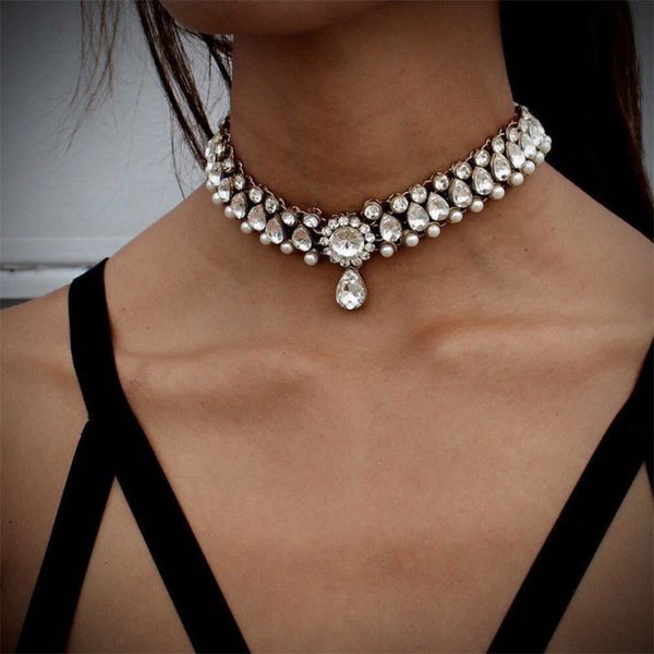 amazon bursting necklace european and american fashion exaggerated water drop gem pearl short clavicle neck chain wish, Silver
amazon bursting necklace european and american fashion exaggerated water drop gem pearl short clavicle neck chain wish, Silver