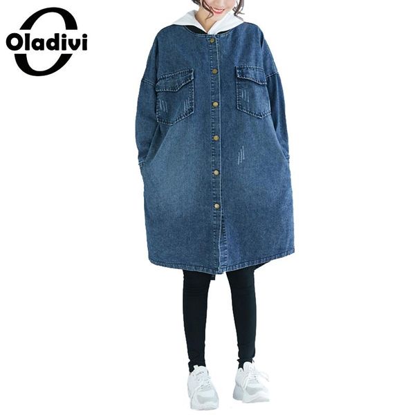 oladivi brand plus size women denim trench coat fashion lady casual jeans shirt spring autumn cardigan female tunic overcoat, Tan;black 
oladivi brand plus size women denim trench coat fashion lady casual jeans shirt spring autumn cardigan female tunic overcoat, Tan;black
