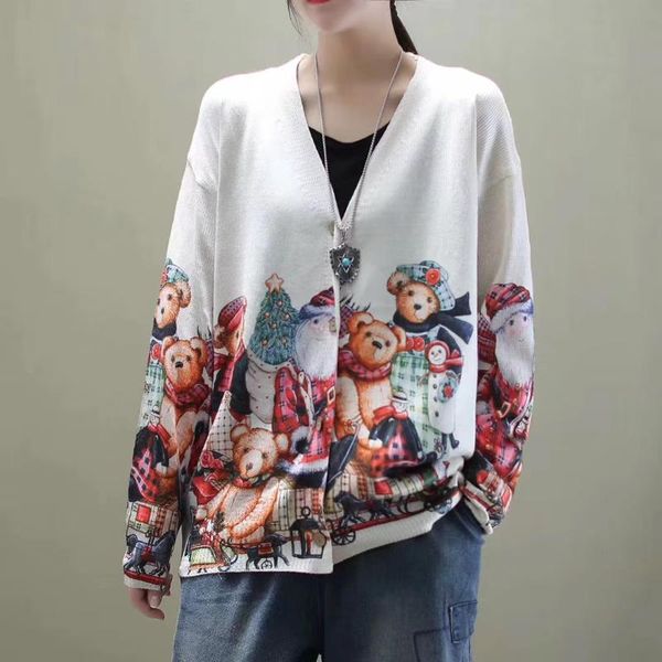 literature and art retro printed long sleeve sweater casual loose sweater cardigan jacket coat mori girl tz3011, White
literature and art retro printed long sleeve sweater casual loose sweater cardigan jacket coat mori girl tz3011, White