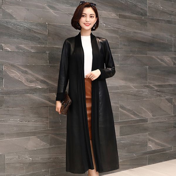 real genuine leather jacket women clothes 2019 spring autumn sheepskin coat korean vintage long trench coat women zt2321, Black
real genuine leather jacket women clothes 2019 spring autumn sheepskin coat korean vintage long trench coat women zt2321, Black