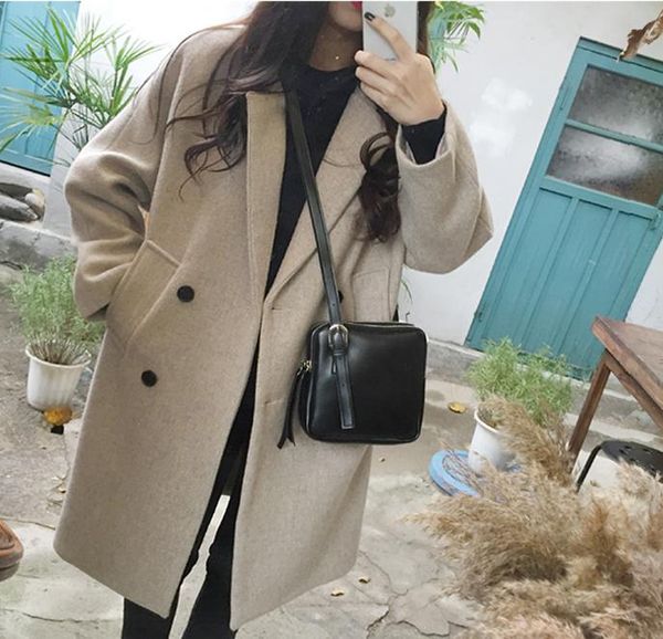 korean new thin wool blend coat women long sleeve turn-down collar outwear jacket casual autumn winter elegant overcoat, Black
korean new thin wool blend coat women long sleeve turn-down collar outwear jacket casual autumn winter elegant overcoat, Black
