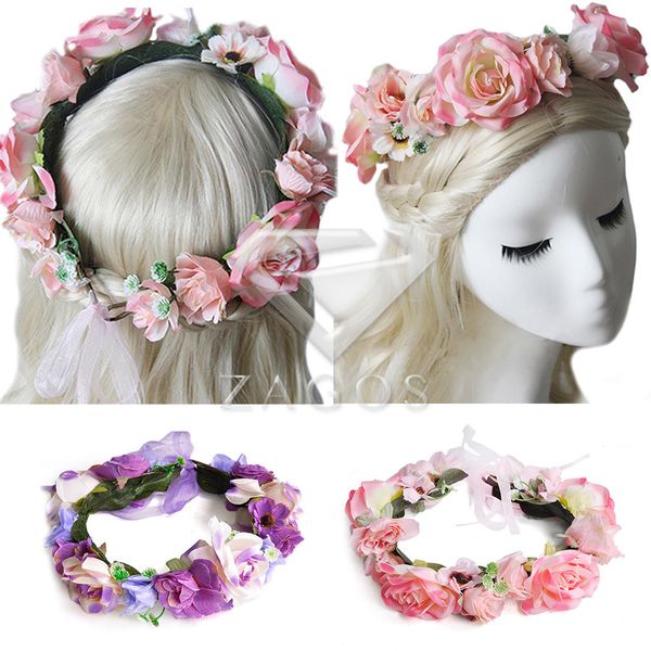 1pc women's fashion flower crown headband round wedding floral adjustable garland hs0021
1pc women's fashion flower crown headband round wedding floral adjustable garland hs0021