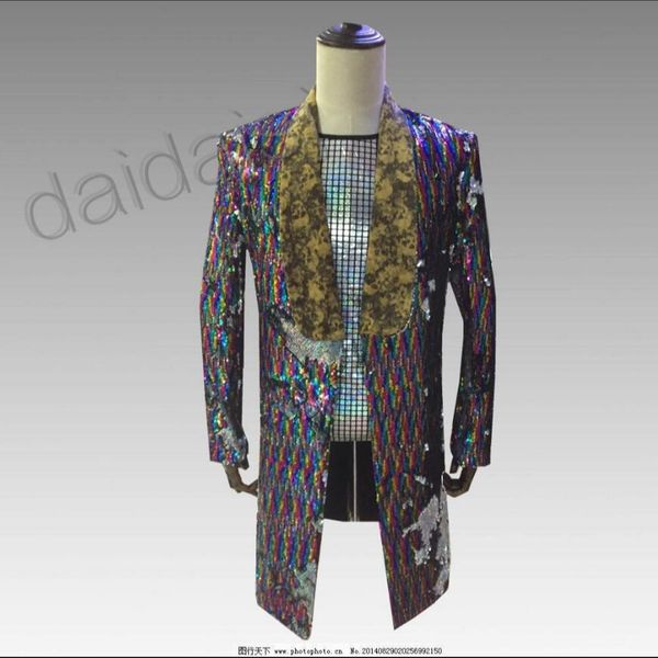 men's suits & blazers men sequins disco bar singer coat long ceremonial costume host formal dress blazer masculino slim fit, White;black
men's suits & blazers men sequins disco bar singer coat long ceremonial costume host formal dress blazer masculino slim fit, White;black