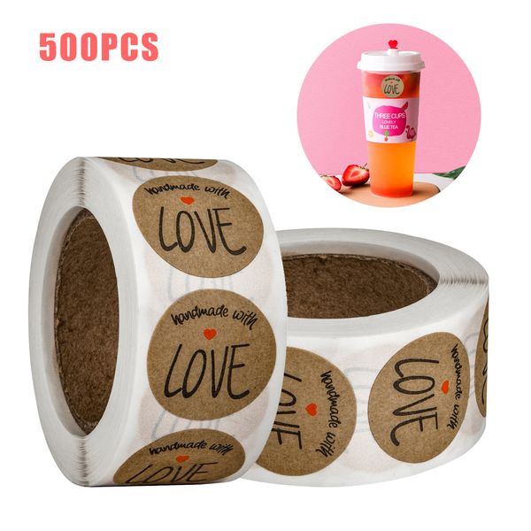 1 inch round stickers labels handmade with love for decoration seal bread bag cake baking dessert gift tags stickers 500pcs/roll
1 inch round stickers labels handmade with love for decoration seal bread bag cake baking dessert gift tags stickers 500pcs/roll