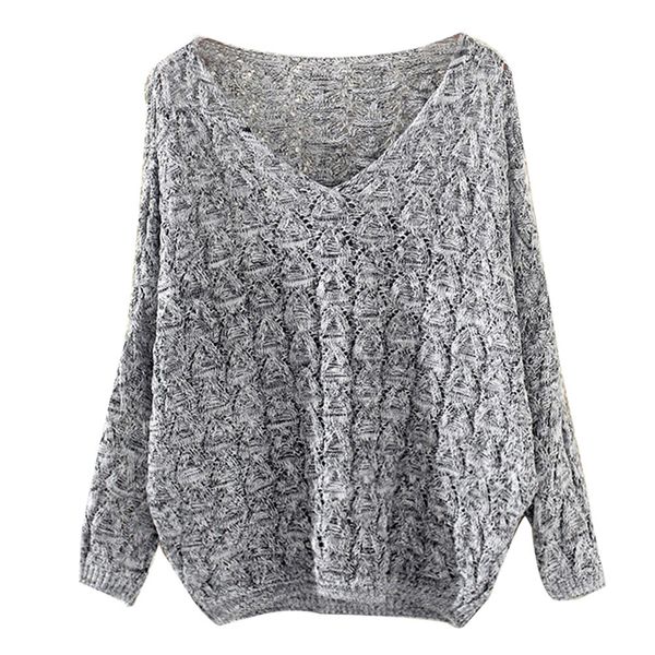 women's fashion autumn winter hollow out bat long sleeve loose v collar blouse casual sweater, White;black
women's fashion autumn winter hollow out bat long sleeve loose v collar blouse casual sweater, White;black