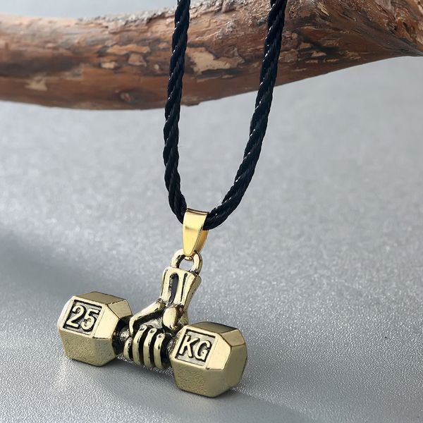 dumbbell necklace male trend hand lifting barbell creative style pendant leather rope pendant sports fitness jewelry, Black
dumbbell necklace male trend hand lifting barbell creative style pendant leather rope pendant sports fitness jewelry, Black