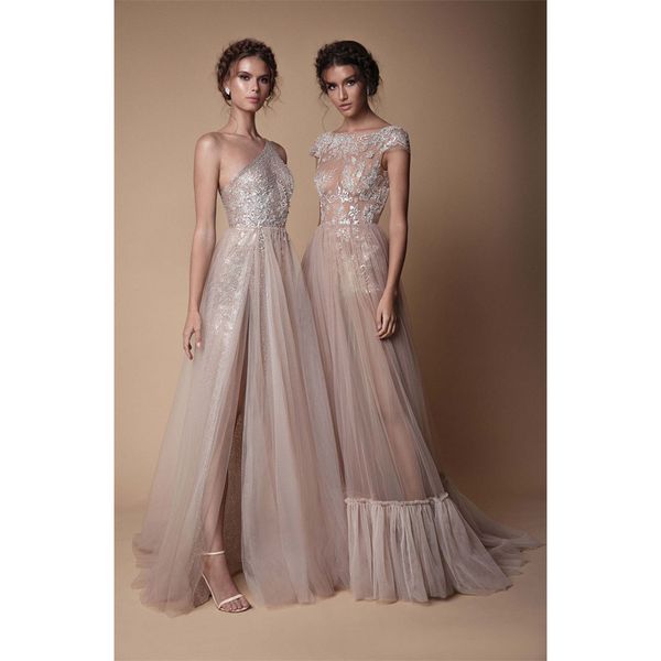 berta new high side split sequined prom dresses bohemian one shoulder lace appliqued bridal gowns vestido de novia customize, Black
berta new high side split sequined prom dresses bohemian one shoulder lace appliqued bridal gowns vestido de novia customize, Black