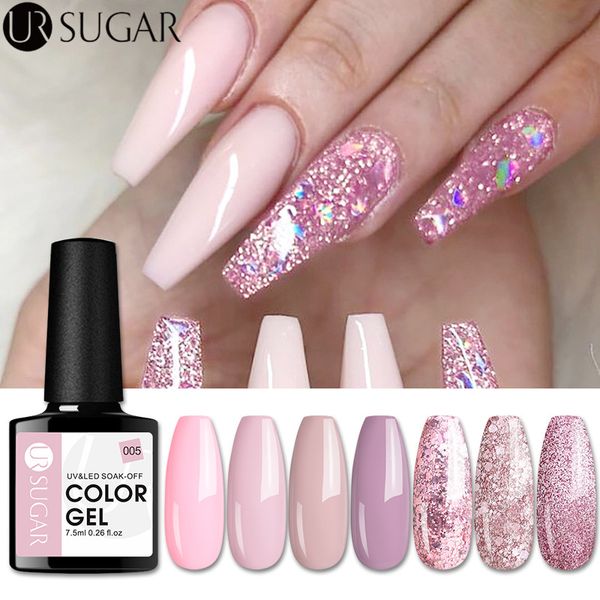 ur sugar 7.5ml rose gold glitter nail gel polish nude color series led gel varnish semi permanent soak off uv led nail lacquers, Red;pink
ur sugar 7.5ml rose gold glitter nail gel polish nude color series led gel varnish semi permanent soak off uv led nail lacquers, Red;pink