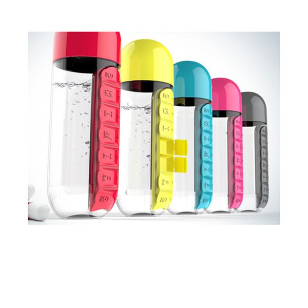 600ml sports plastic water bottle combine daily pill boxes organizer drinking bottles leak-proof bottle tumbler for outdoor office
600ml sports plastic water bottle combine daily pill boxes organizer drinking bottles leak-proof bottle tumbler for outdoor office