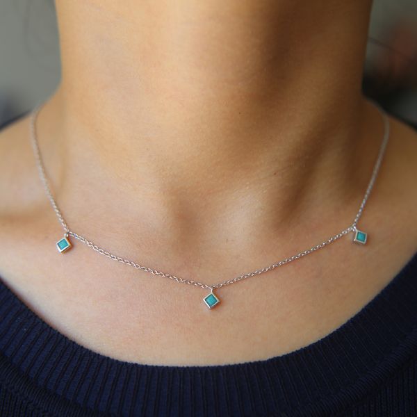 2019 fine 925 sterling silver metal 3mm square turquoises stone drop charm necklace for women fashion dainty jewelry
2019 fine 925 sterling silver metal 3mm square turquoises stone drop charm necklace for women fashion dainty jewelry