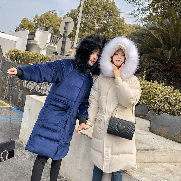 down feather cotton-padded clothes 2019 new style winter cotton-padded jacket coat large fur collar gold velvet cotton coat wome, Blue;black
down feather cotton-padded clothes 2019 new style winter cotton-padded jacket coat large fur collar gold velvet cotton coat wome, Blue;black