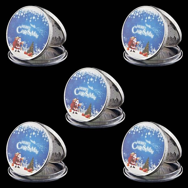 5pcs merry christmas coin with santa claus and deer p silver plated metal challenge coin for 2019 new year gift
5pcs merry christmas coin with santa claus and deer p silver plated metal challenge coin for 2019 new year gift