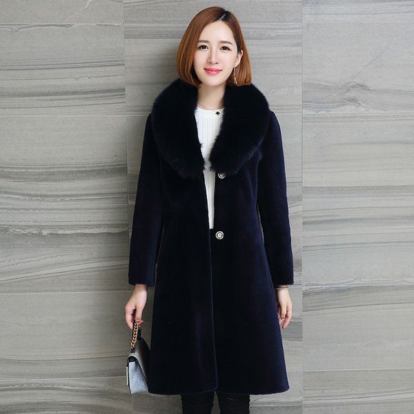 women's fur & faux 2021 winter women elegant loose genuine big collar natural sheep shearing jacket femal real coat abrigos r328, Black
women's fur & faux 2021 winter women elegant loose genuine big collar natural sheep shearing jacket femal real coat abrigos r328, Black