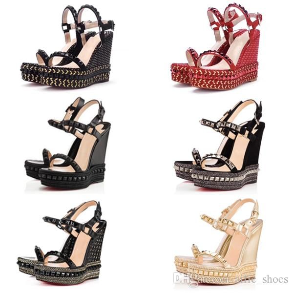 women high heels red bottom cataclou studs wedge platform sandals fashion ladies wedge cataclou sandals spikes rivets studded shoes, Black
women high heels red bottom cataclou studs wedge platform sandals fashion ladies wedge cataclou sandals spikes rivets studded shoes, Black