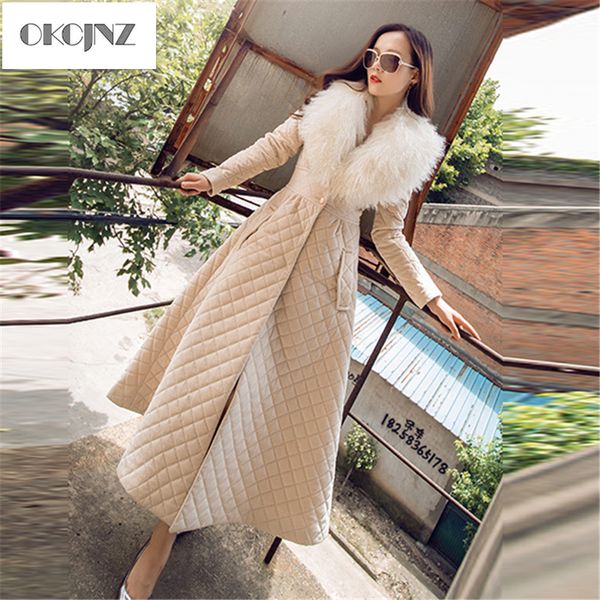 big fur collar cotton padded women 2019 autumn winter new european slim warm cotton coat plus long female outerwear yy048, Tan;black
big fur collar cotton padded women 2019 autumn winter new european slim warm cotton coat plus long female outerwear yy048, Tan;black
