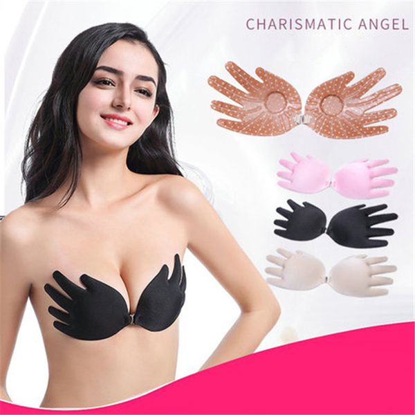 women push up bra silicone adhesive invisible wing bra with diamond seamless strapless backless bras maternity intimates wholesale fj702, White 
women push up bra silicone adhesive invisible wing bra with diamond seamless strapless backless bras maternity intimates wholesale fj702, White