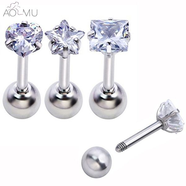 aomu 2pcs cubic zircon prong set ear upper plugs tunnels ear piercing tragus lip ring cartilage earrings studs body jewelry, Slivery;golden
aomu 2pcs cubic zircon prong set ear upper plugs tunnels ear piercing tragus lip ring cartilage earrings studs body jewelry, Slivery;golden