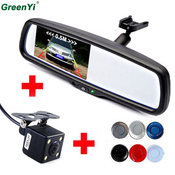 3 in1 4.3" car rearview mirror monitor + ccd rear view camera + car video parking sensors. display rearview image and distance
3 in1 4.3" car rearview mirror monitor + ccd rear view camera + car video parking sensors. display rearview image and distance