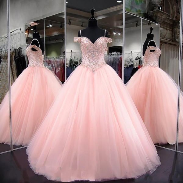 pink ball gown quinceanera dresses crystal beaded sweetheart spaghetti straps backless sweet 16 puffy party pageant prom evening gowns, Blue;red
pink ball gown quinceanera dresses crystal beaded sweetheart spaghetti straps backless sweet 16 puffy party pageant prom evening gowns, Blue;red