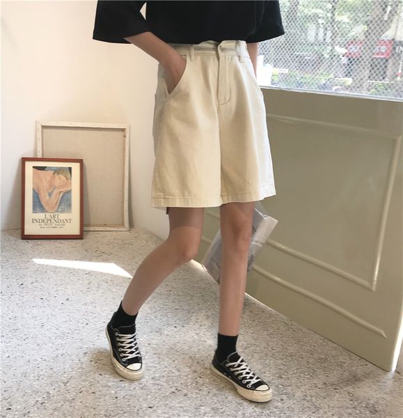 half long summer new loose corners denim shorts female students were high waist big yards leisure jean shorts cotton, White;black
half long summer new loose corners denim shorts female students were high waist big yards leisure jean shorts cotton, White;black