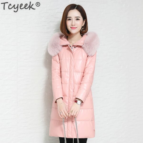 tcyeek genuine leather jacket women natural sheepskin coat female long down parka real fur hooded winter warm clothes lwl1255, Black
tcyeek genuine leather jacket women natural sheepskin coat female long down parka real fur hooded winter warm clothes lwl1255, Black